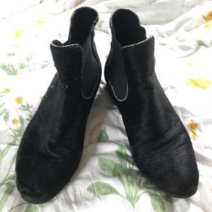 funky faux cow hide chelsea boot